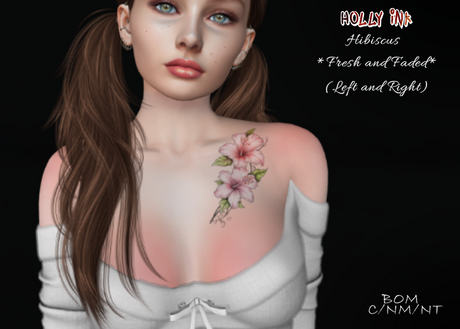 Second Life Marketplace - Holly Ink - Hibiscus - BoM tattoo